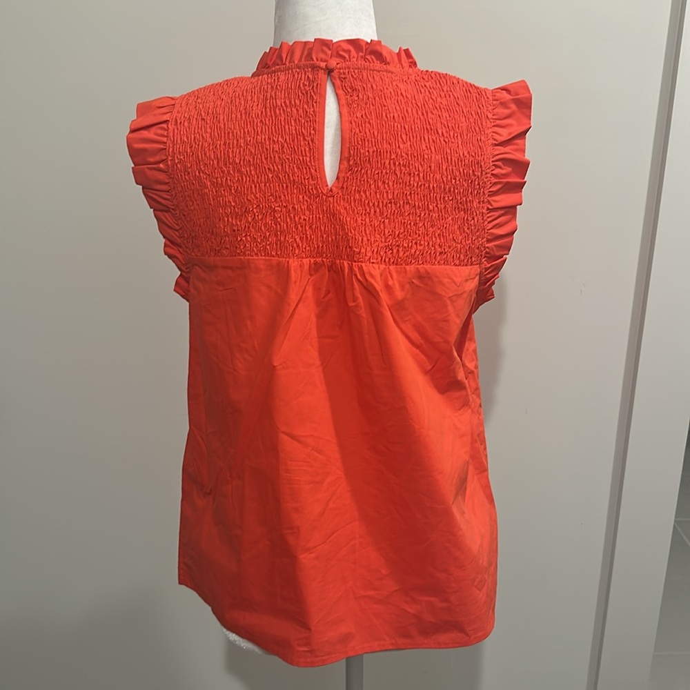 THML Orange Smocked Top Sz M - Picture 3 of 8